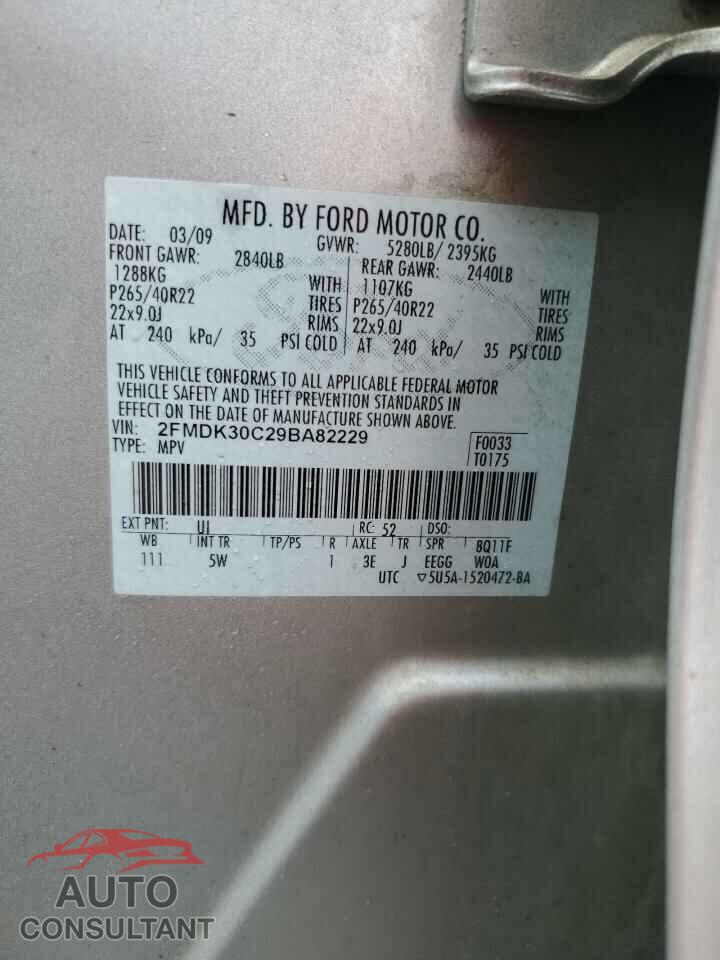 FORD EDGE 2009 - 2FMDK30C29BA82229