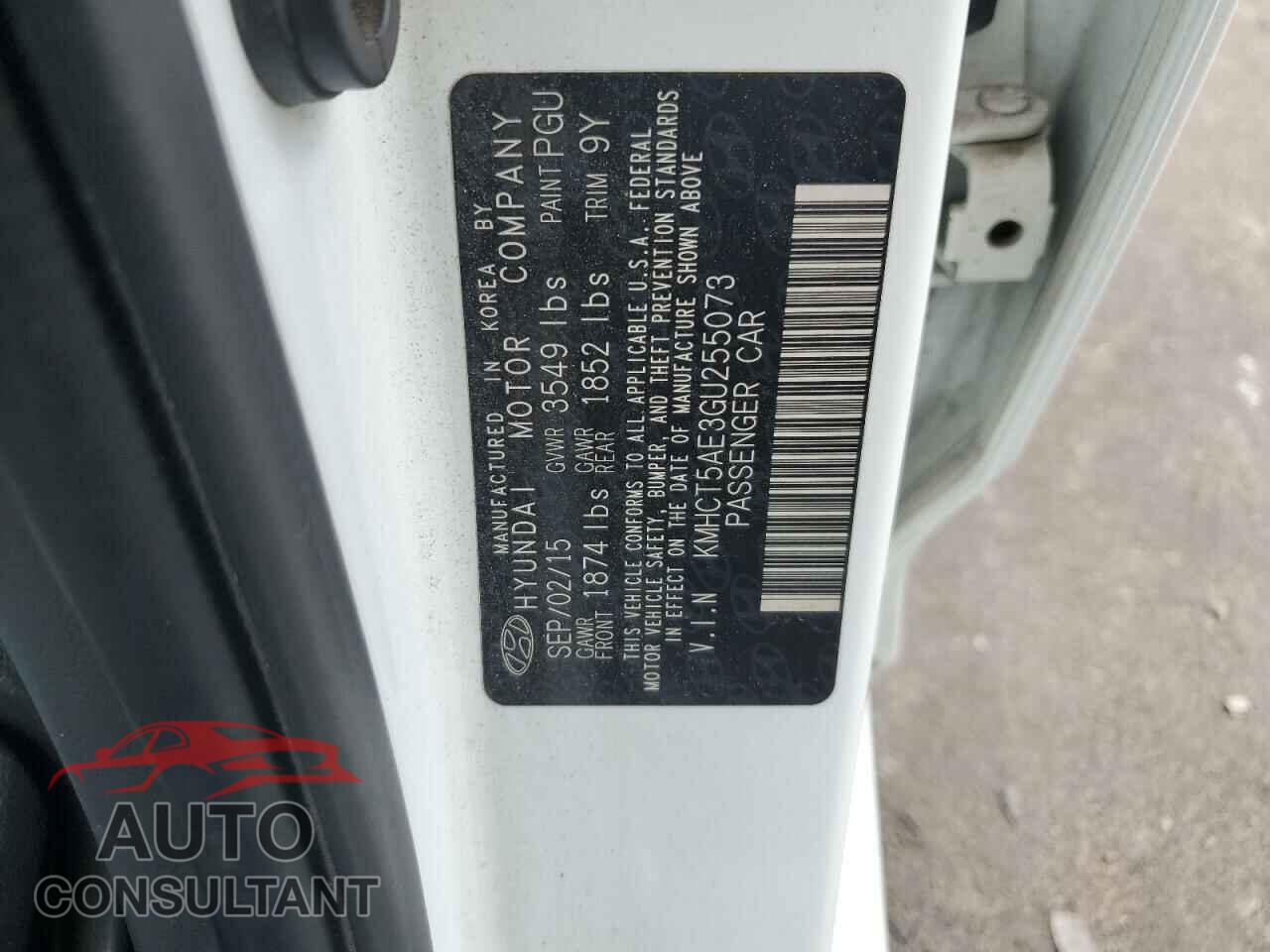HYUNDAI ACCENT 2016 - KMHCT5AE3GU255073
