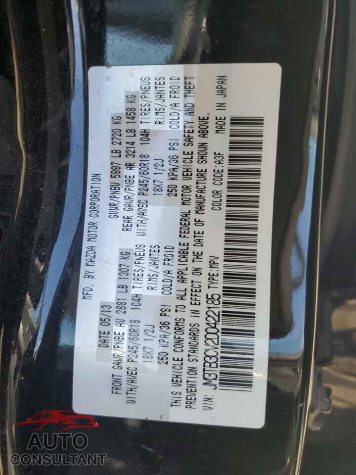 MAZDA CX-9 2013 - JM3TB3CV2D0422185