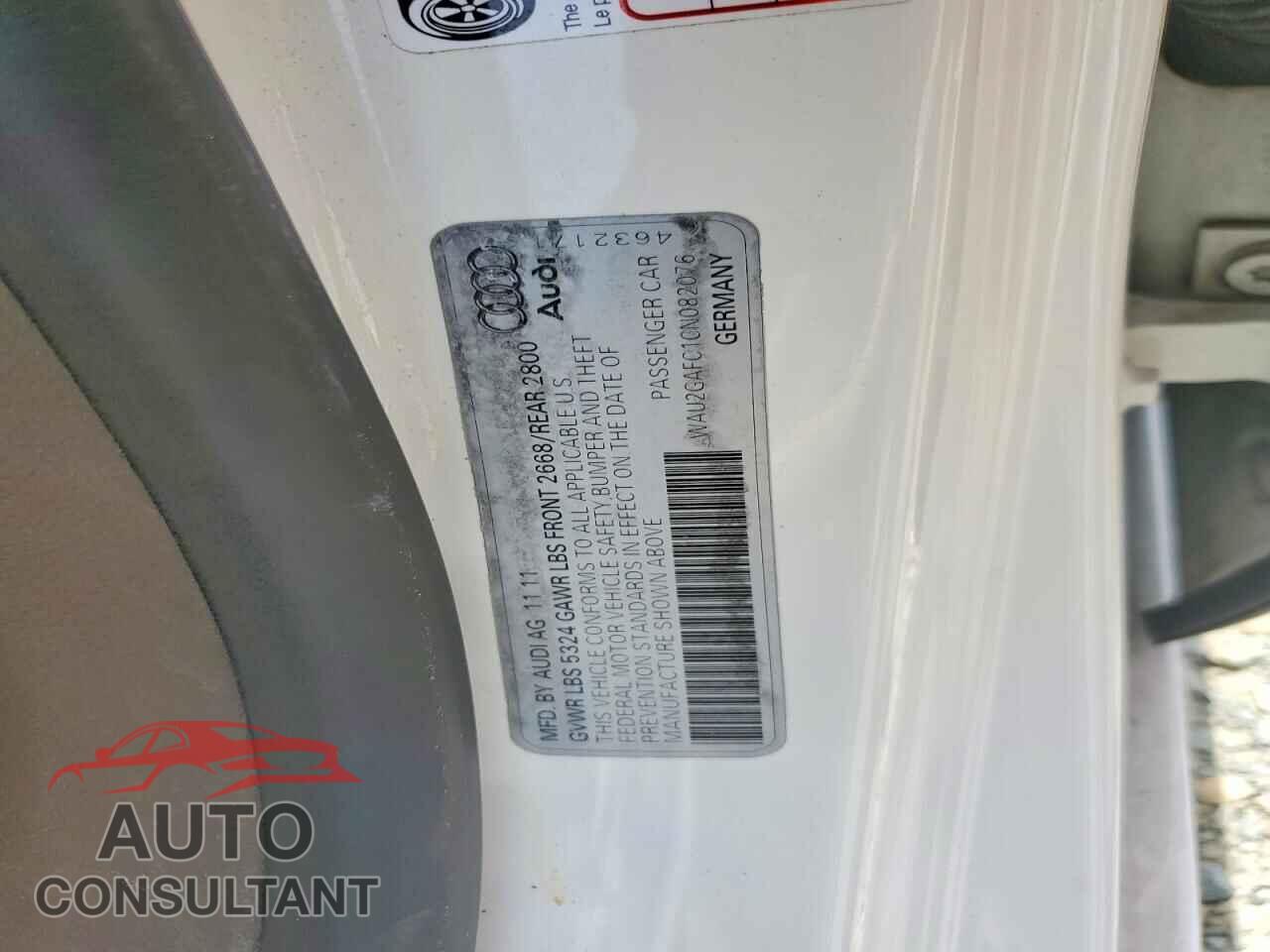 AUDI A7 2012 - WAU2GAFC1CN082076
