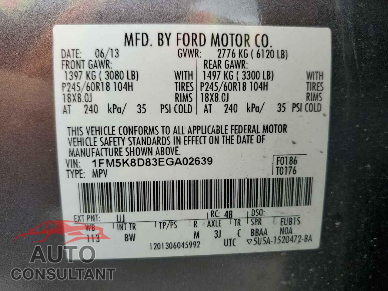 FORD EXPLORER 2014 - 1FM5K8D83EGA02639