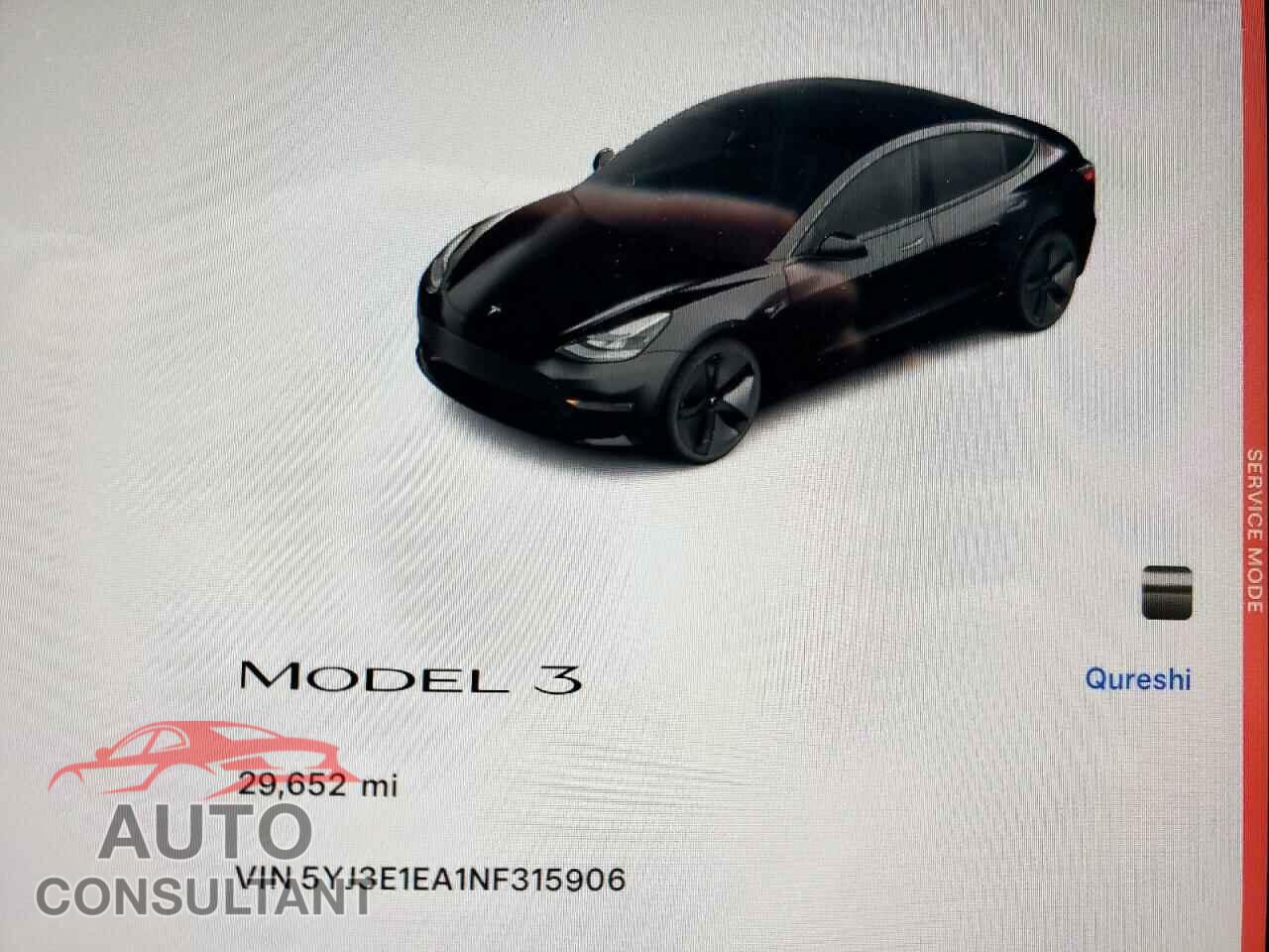 TESLA MODEL 3 2022 - 5YJ3E1EA1NF315906