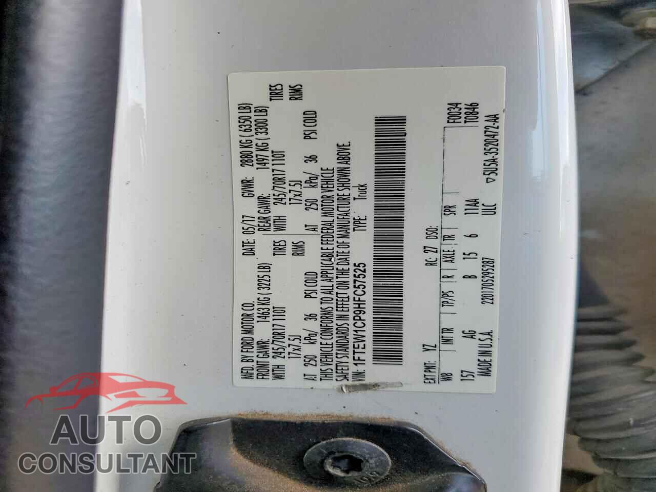 FORD F150 2017 - 1FTEW1CP9HFC57525