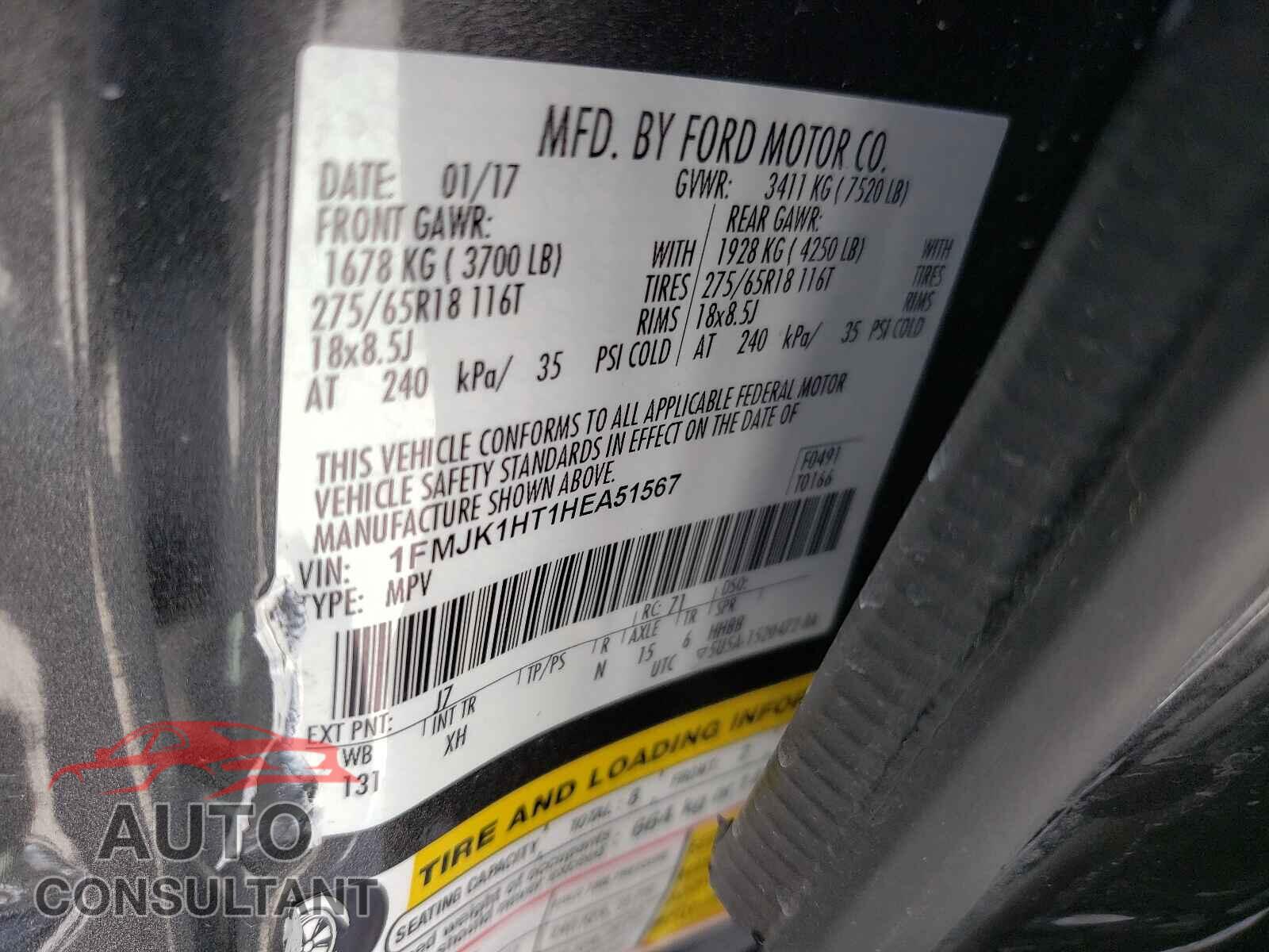 FORD EXPEDITION 2017 - 1FMJK1HT1HEA51567