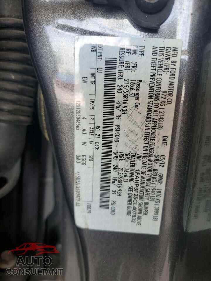 FORD FOCUS 2012 - 1FAHP3F25CL407832
