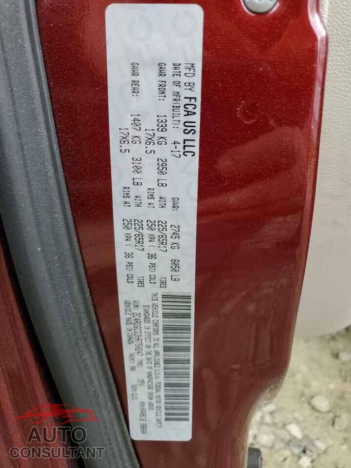 DODGE CARAVAN 2017 - 2C4RDGCG3HR750247