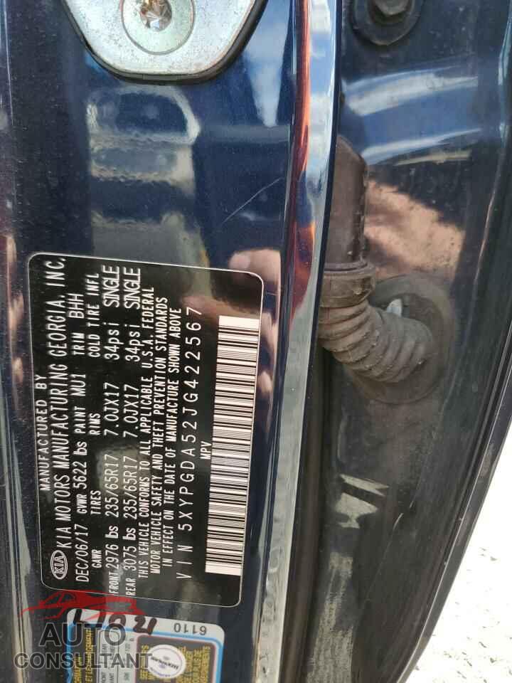 KIA SORENTO 2018 - 5XYPGDA52JG422567
