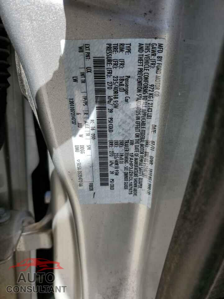 FORD FOCUS 2012 - 1FAHP3J2XCL187675