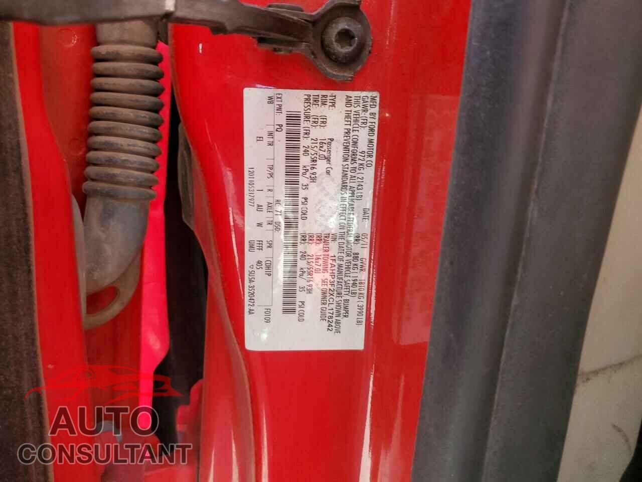 FORD FOCUS 2012 - 1FAHP3F2XCL178242