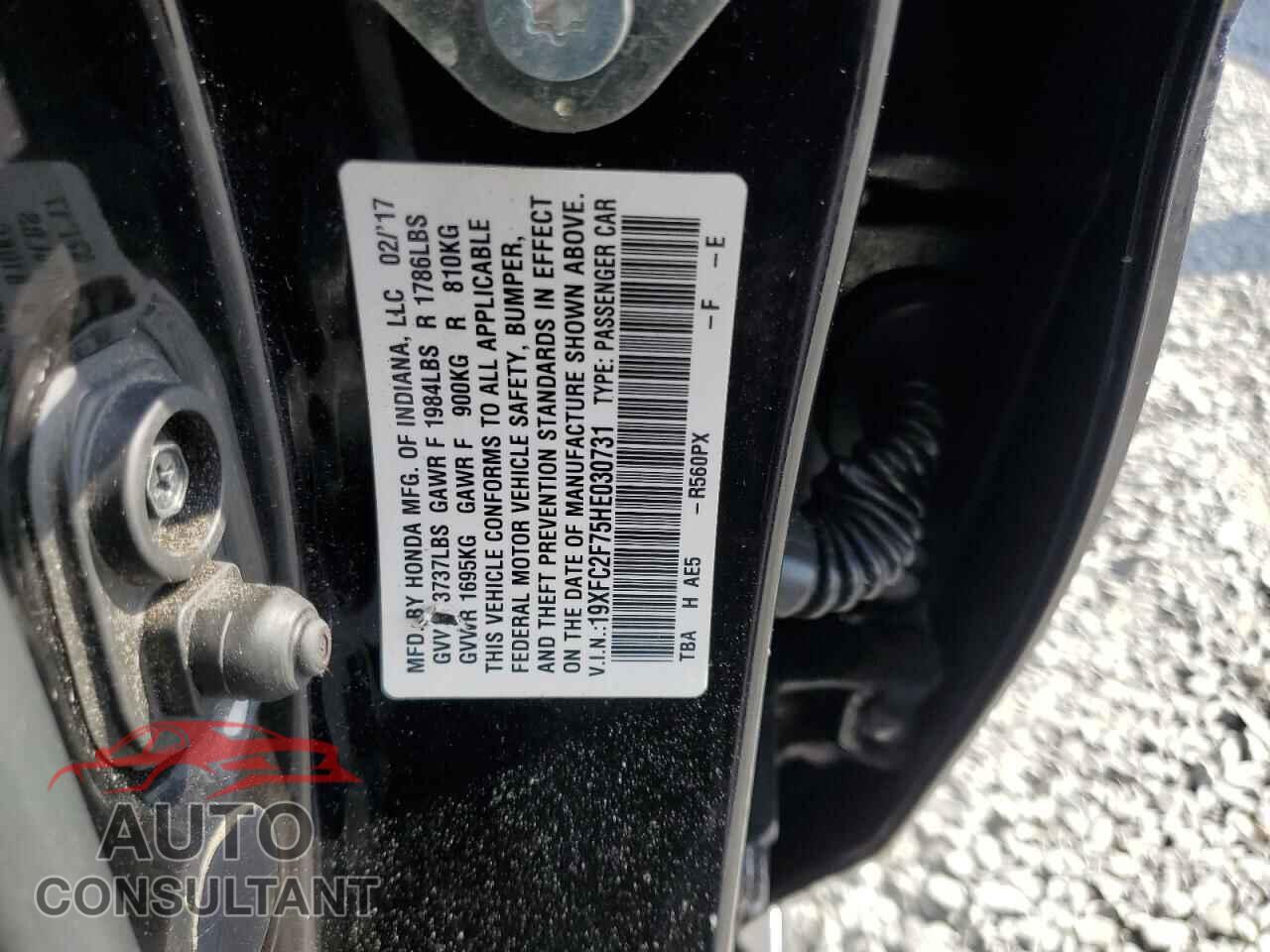 HONDA CIVIC 2017 - 19XFC2F75HE030731