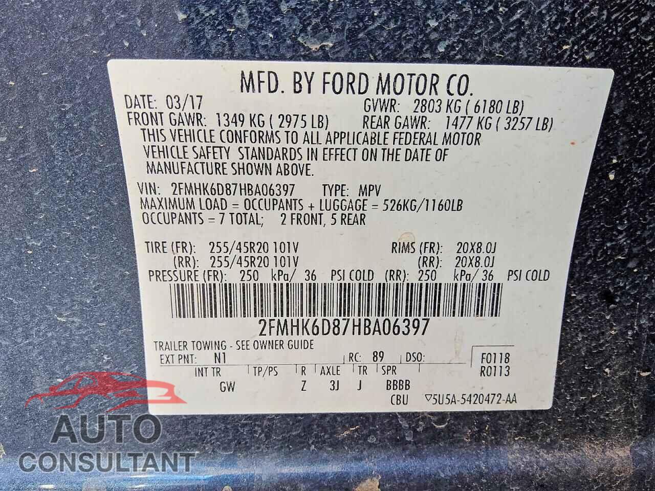 FORD FLEX 2017 - 2FMHK6D87HBA06397