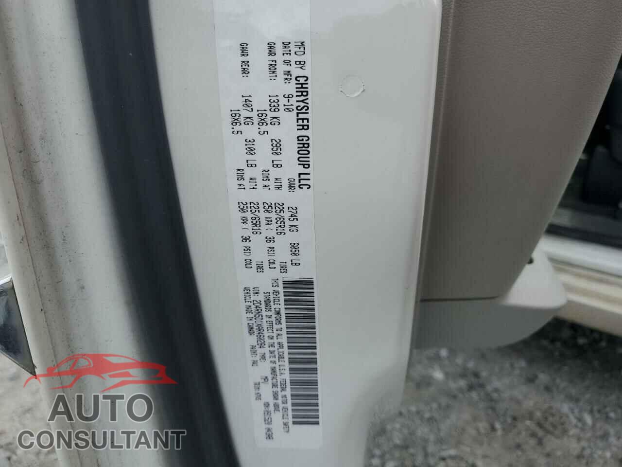 DODGE CARAVAN 2010 - 2D4RN5D1XAR460284