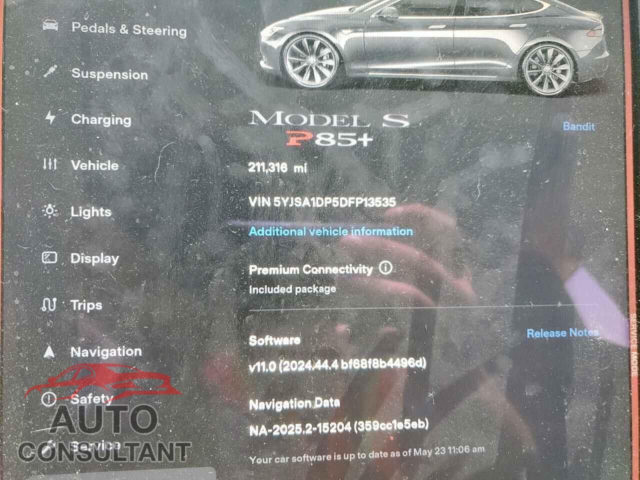 TESLA MODEL S 2013 - 5YJSA1DP5DFP13535