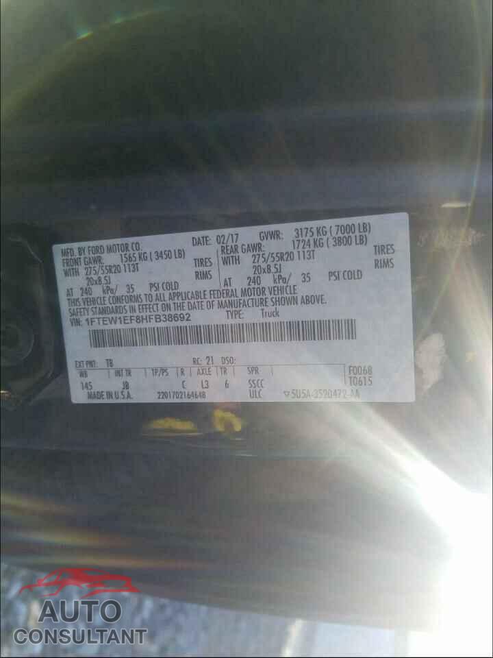 FORD F150 2017 - 1FTEW1EF8HFB38692
