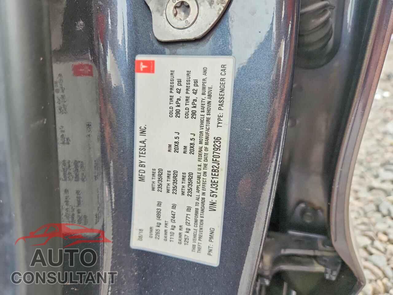 TESLA MODEL 3 2018 - 5YJ3E1EB2JF079236