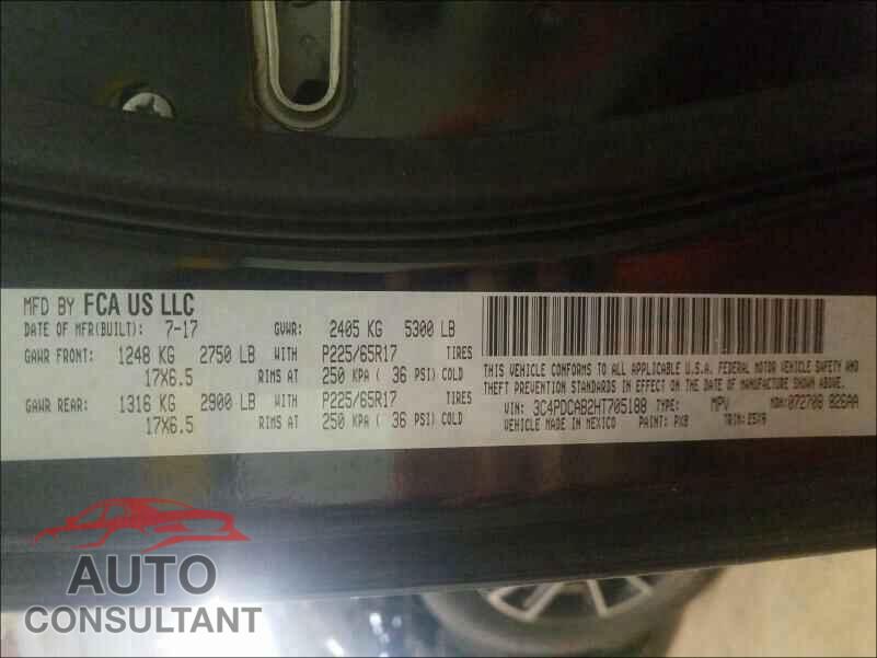 DODGE JOURNEY 2017 - 3C4PDCAB2HT705188