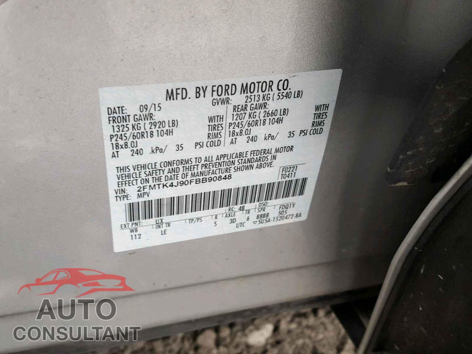 FORD EDGE SEL 2015 - 2FMTK4J90FBB90848