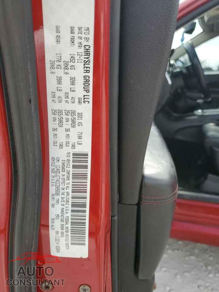 DODGE DURANGO 2012 - 1C4SDJCT4CC205686