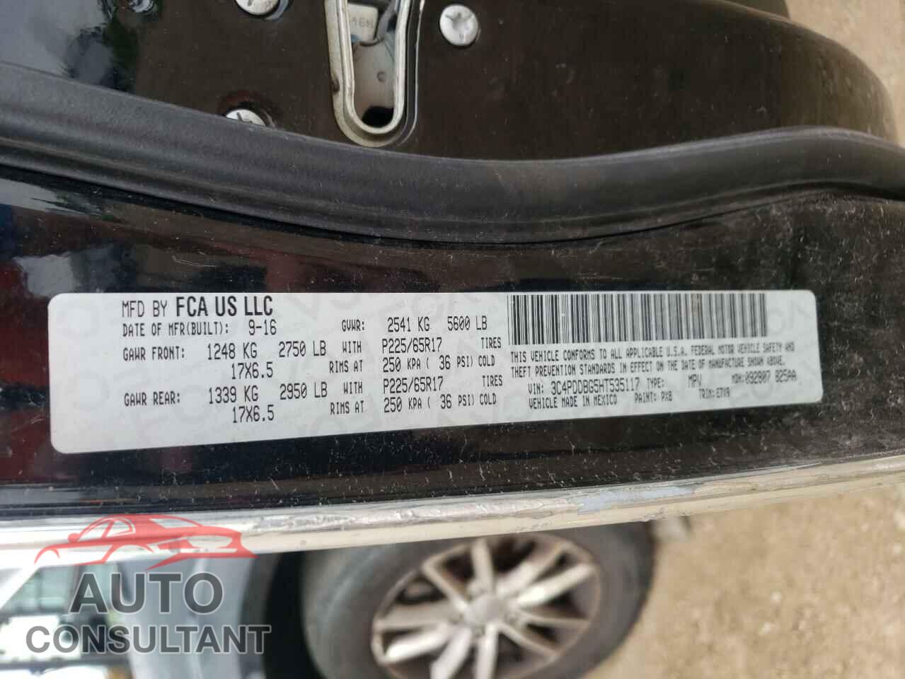 DODGE JOURNEY 2017 - 3C4PDDBG5HT535117