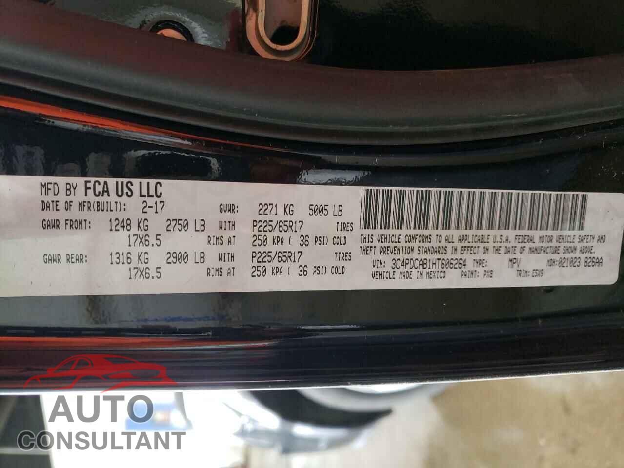 DODGE JOURNEY 2017 - 3C4PDCAB1HT606264