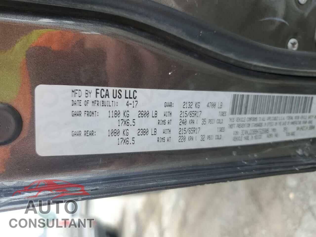 JEEP COMPASS 2017 - 3C4NJDDB9HT635805