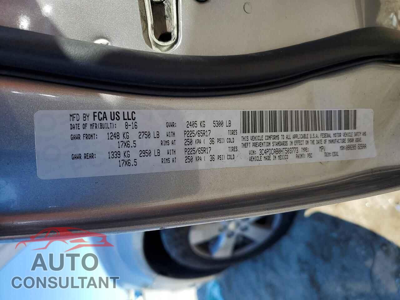 DODGE JOURNEY 2017 - 3C4PDCAB0HT503773