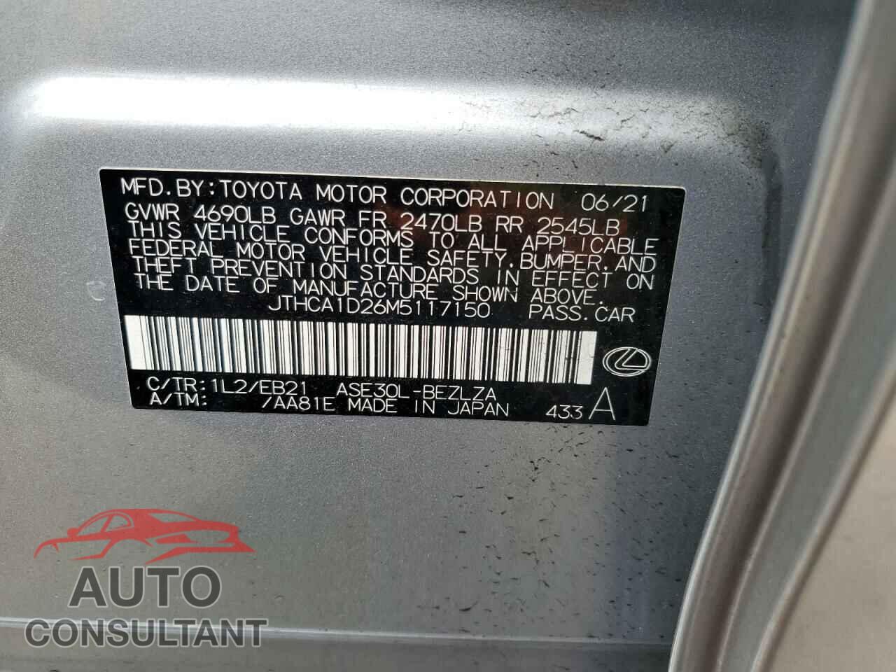 LEXUS IS 2021 - JTHCA1D26M5117150