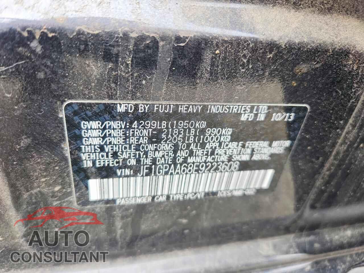 SUBARU IMPREZA 2014 - JF1GPAA68E9223608