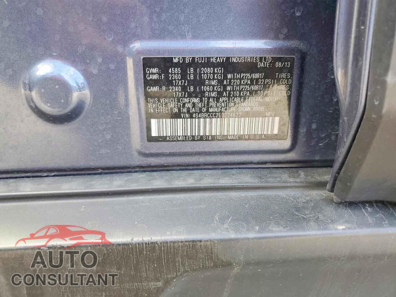 SUBARU OUTBACK 2014 - 4S4BRCCC2E3224622