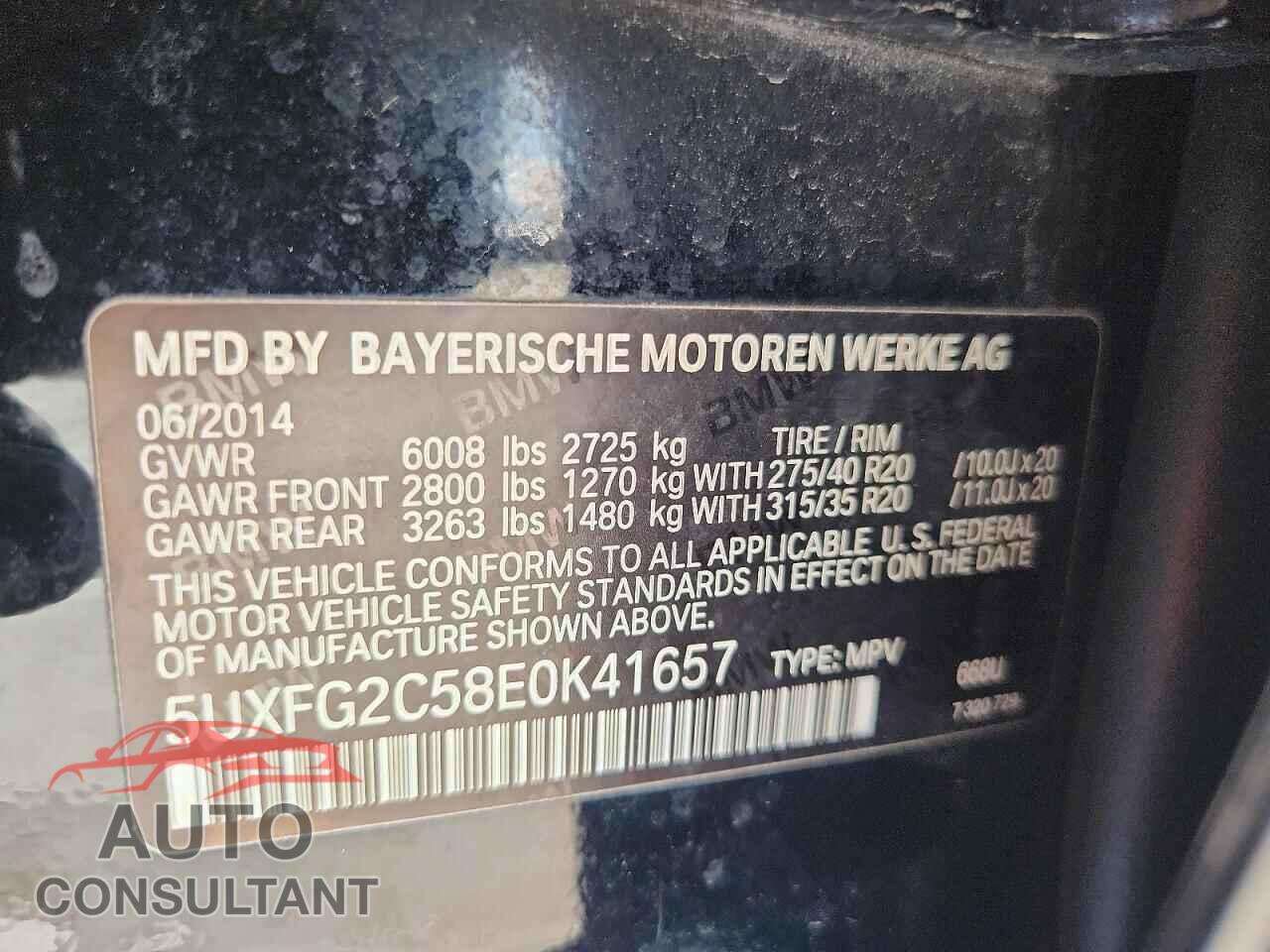 BMW X6 2014 - 5UXFG2C58E0K41657