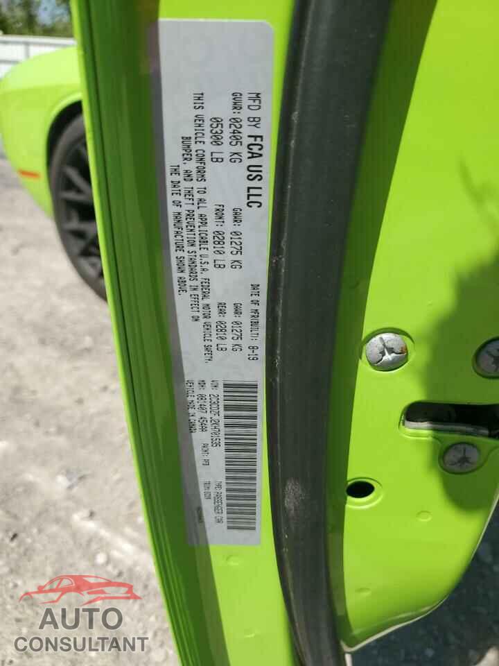 DODGE CHALLENGER 2019 - 2C3CDZFJ2KH701535