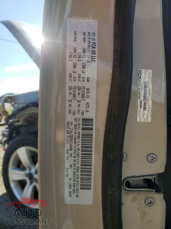 JEEP COMPASS 2017 - 1C4NJDBB5HD144494