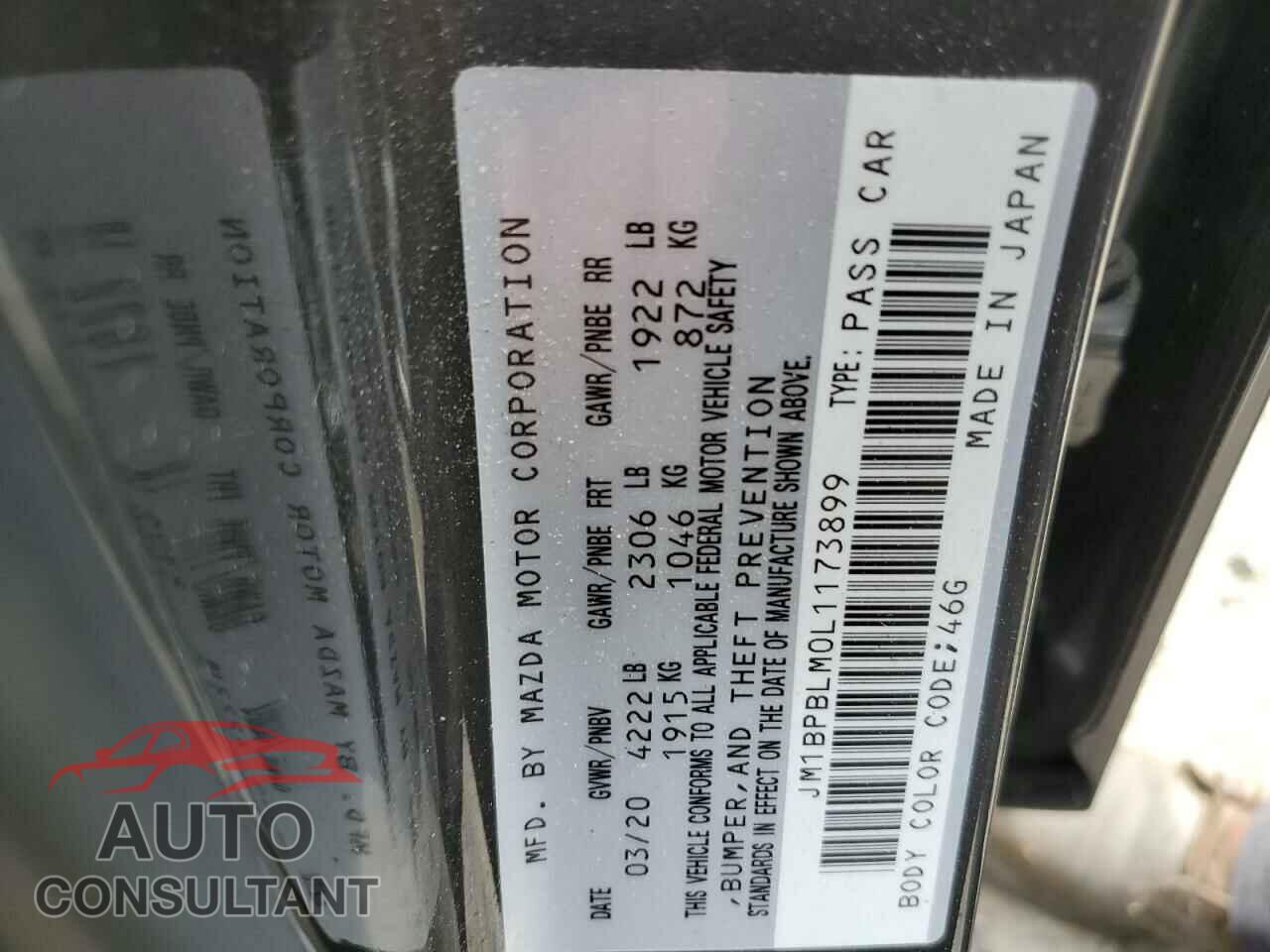 MAZDA 3 2020 - JM1BPBLM0L1173899