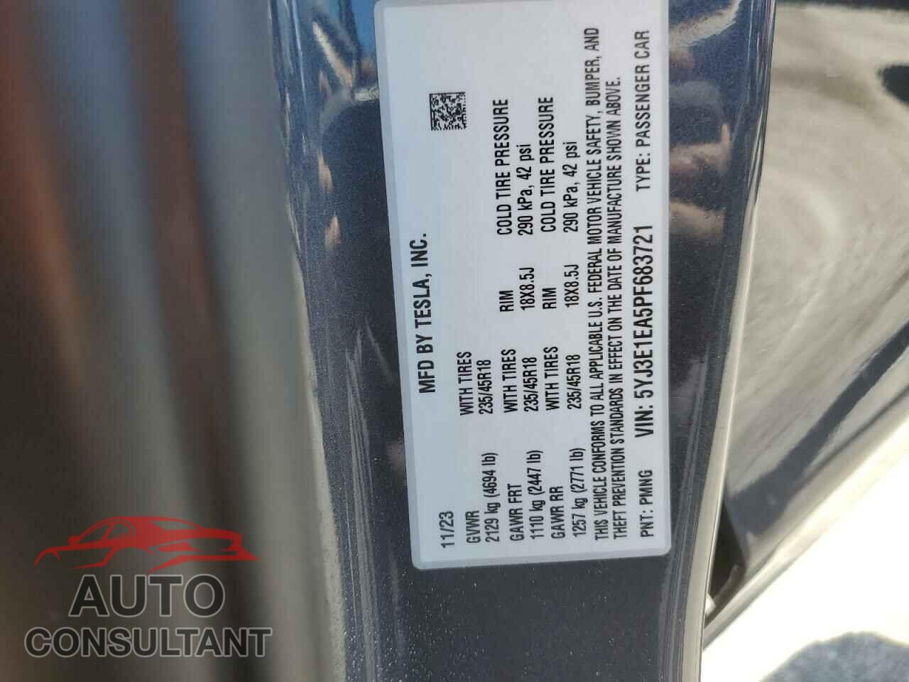 TESLA MODEL 3 2023 - 5YJ3E1EA5PF683721