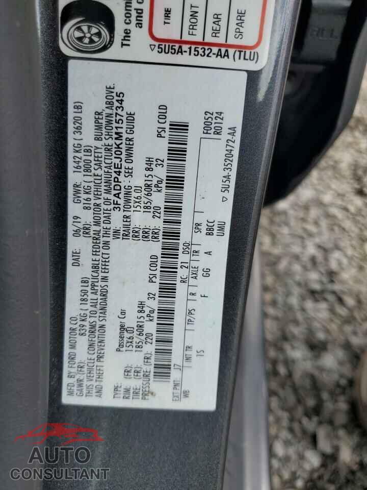 FORD FIESTA 2019 - 3FADP4EJ0KM157345