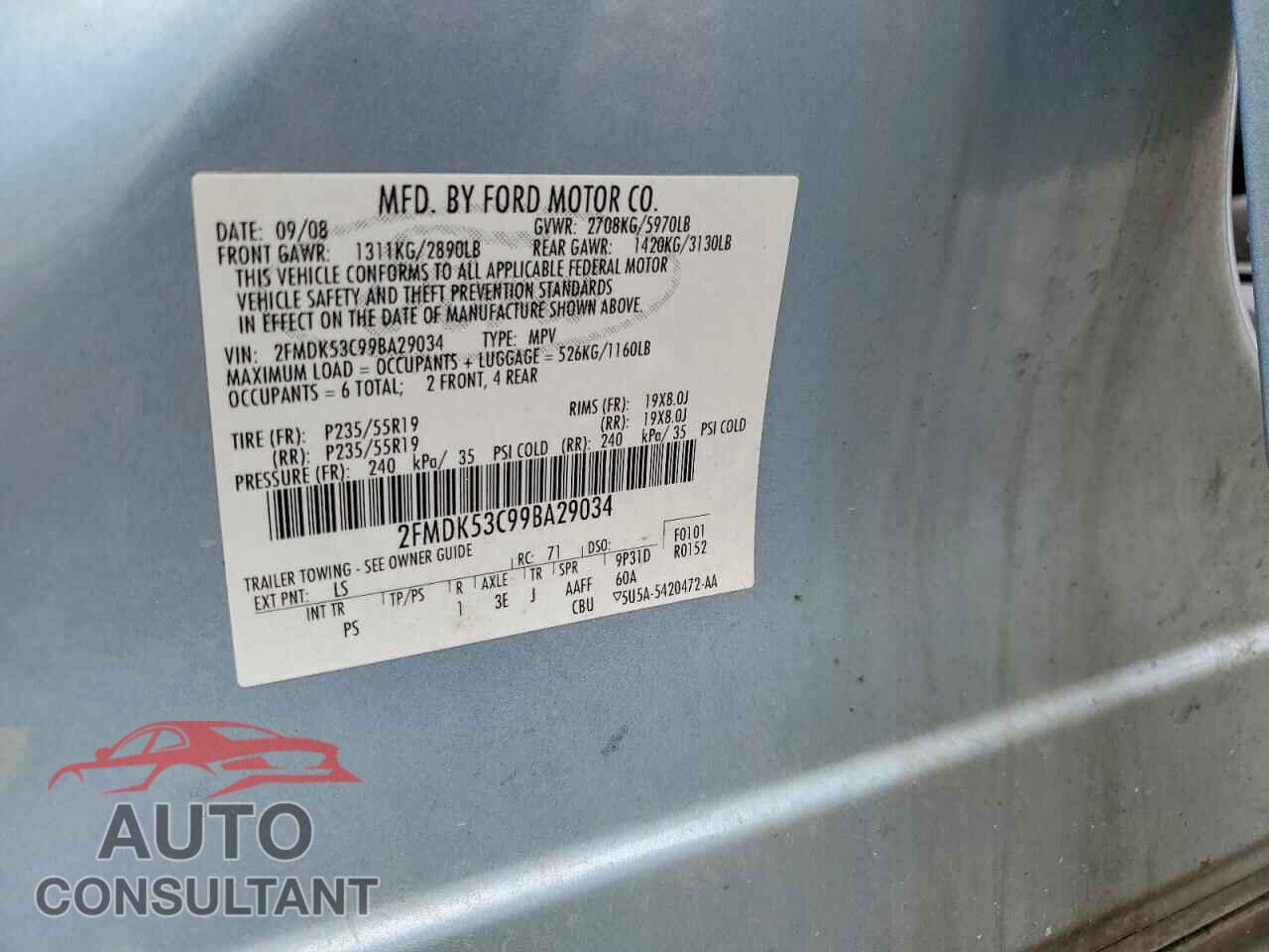 FORD FLEX 2009 - 2FMDK53C99BA29034