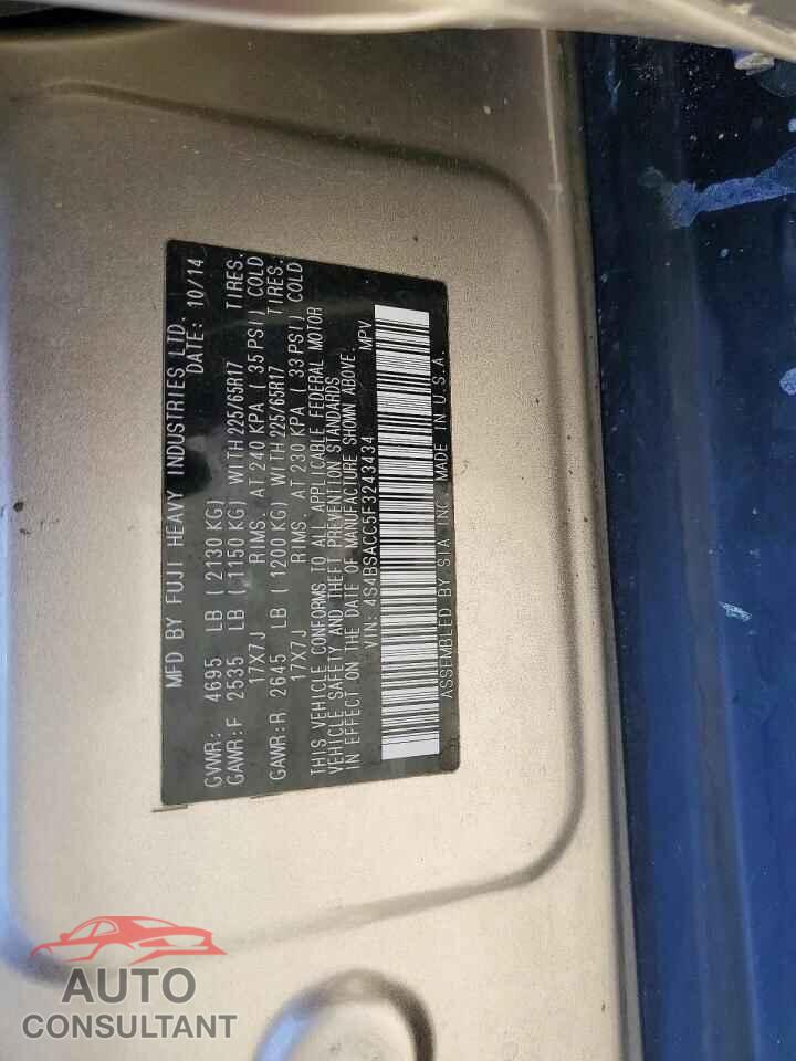 SUBARU OUTBACK 2015 - 4S4BSACC5F3243434