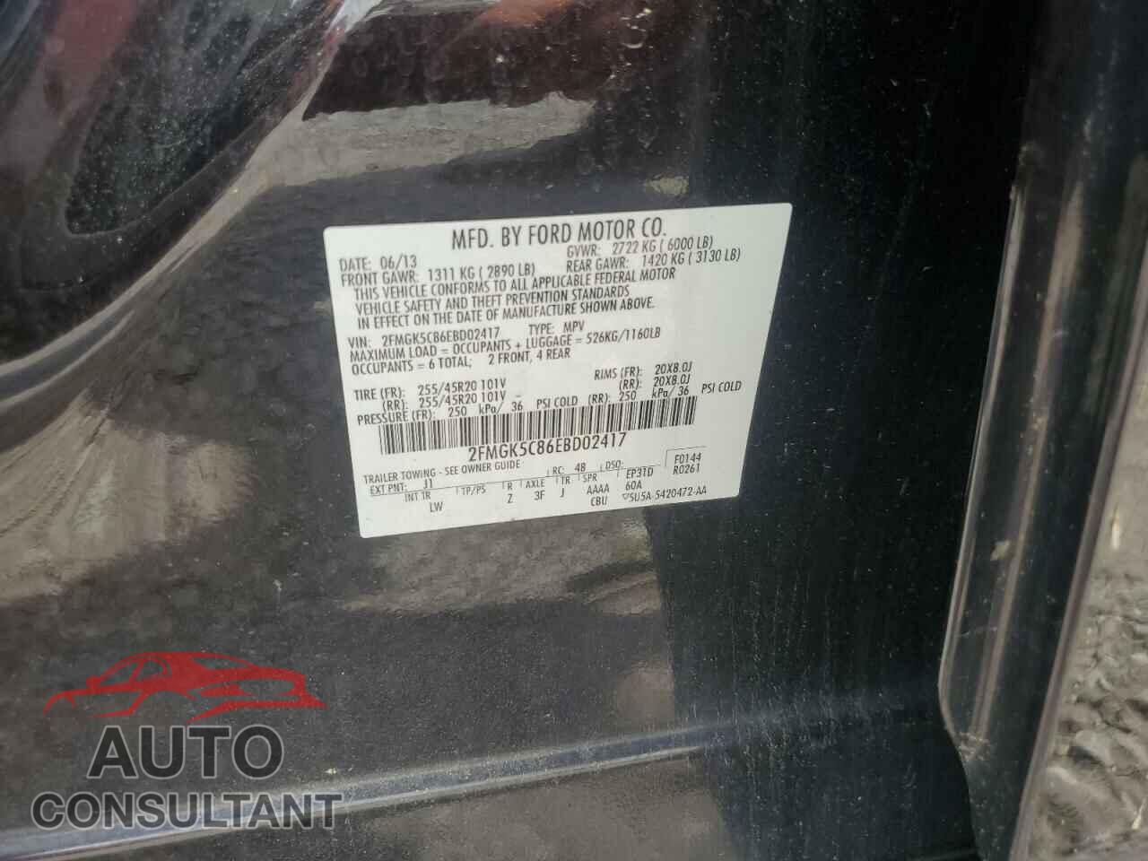 FORD FLEX 2014 - 2FMGK5C86EBD02417