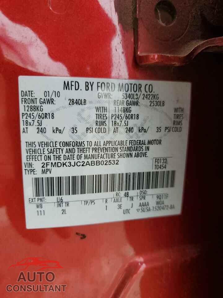 FORD EDGE 2010 - 2FMDK3JC2ABB02532