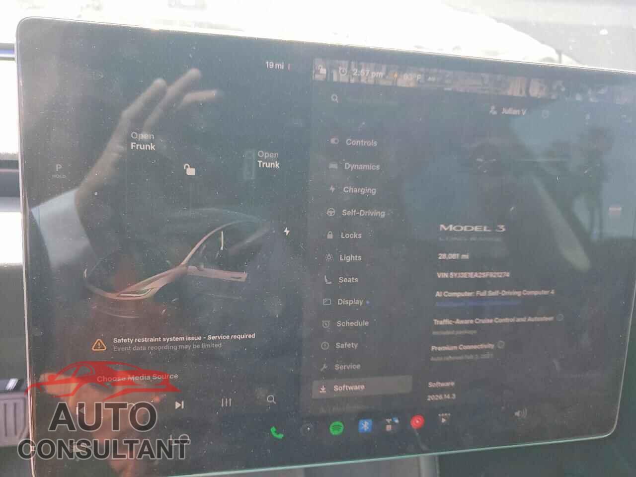 TESLA MODEL 3 2025 - 5YJ3E1EA2SF921274