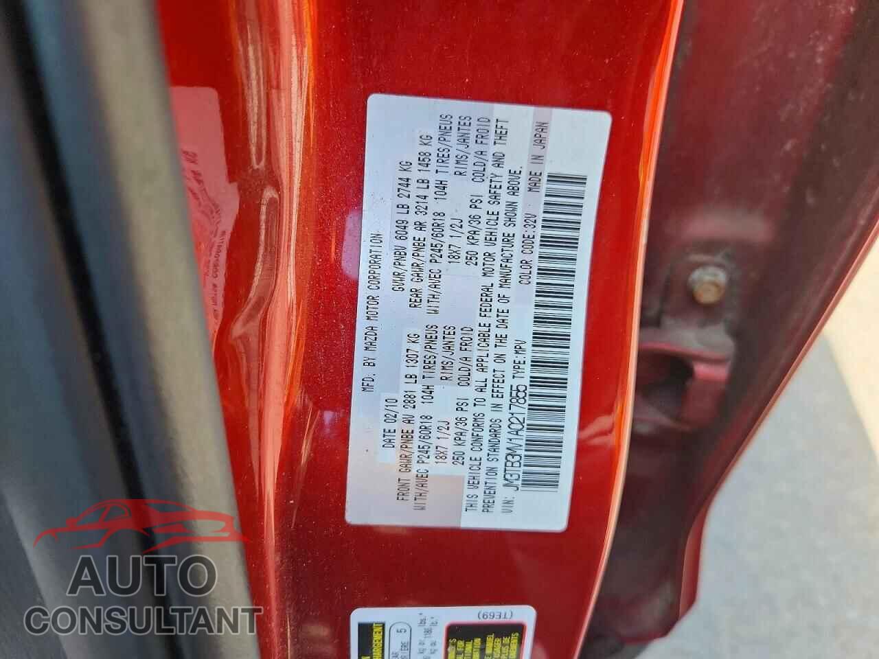 MAZDA CX-9 2010 - JM3TB3MV1A0217855