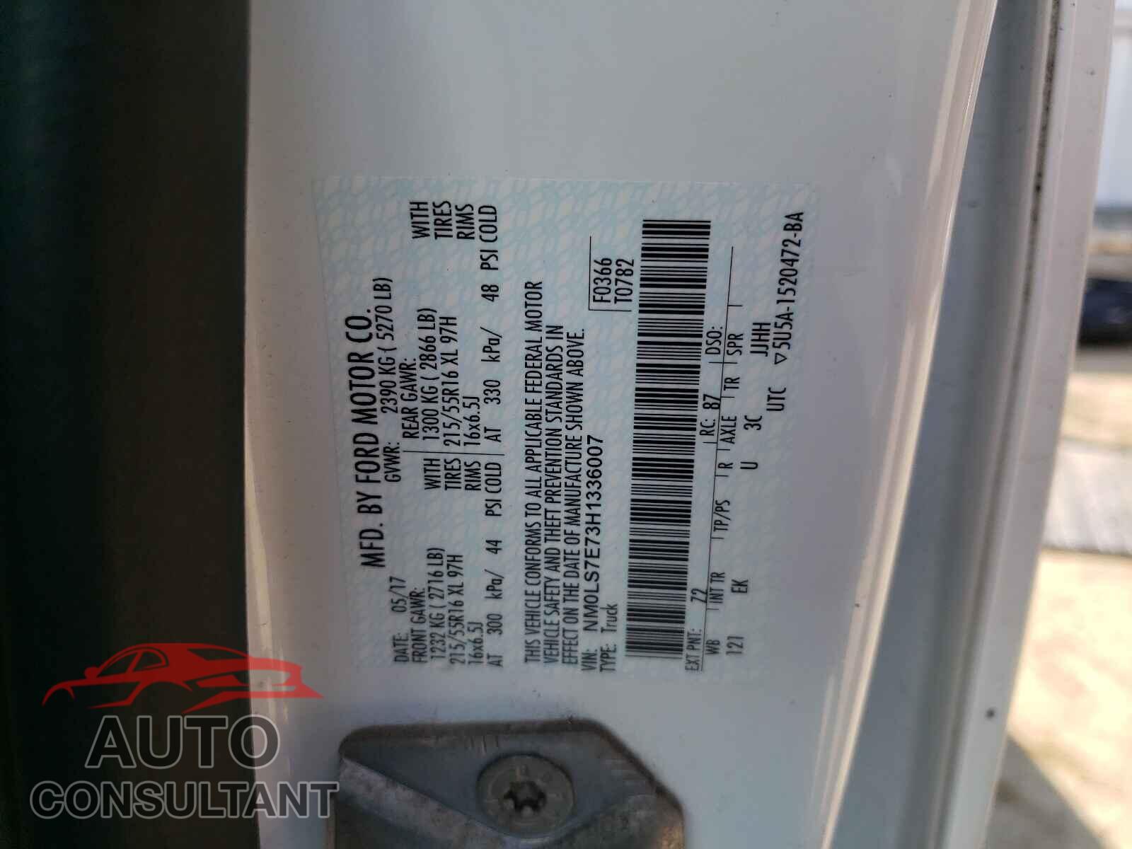 FORD TRANSIT CO 2017 - NM0LS7E73H1336007