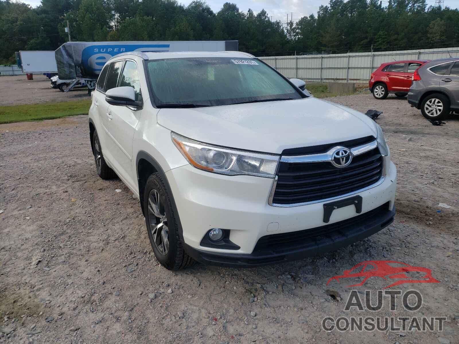 TOYOTA HIGHLANDER 2016 - 5TDJKRFH0GS324637