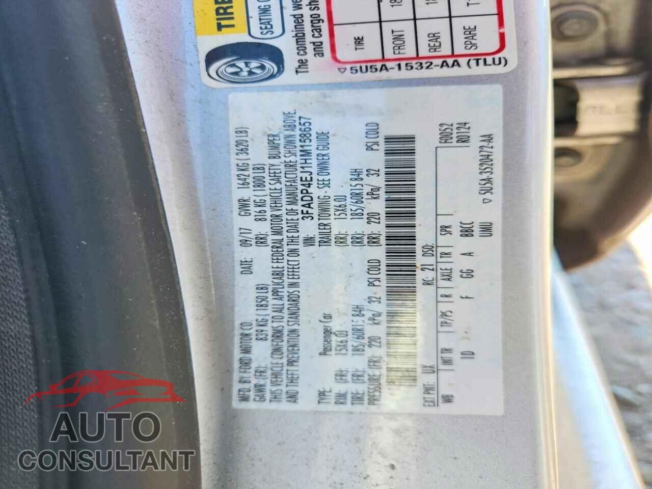 FORD FIESTA 2017 - 3FADP4EJ1HM158657