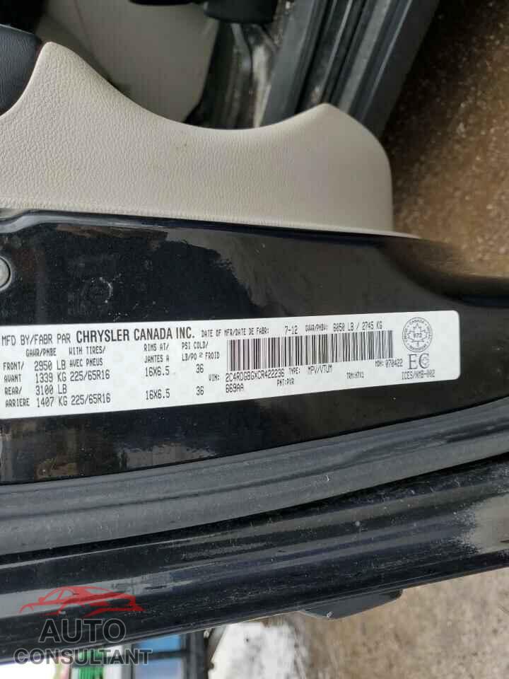 DODGE CARAVAN 2012 - 2C4RDGBGXCR422236