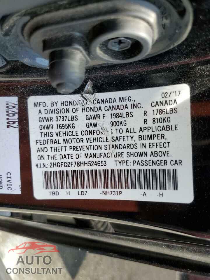 HONDA CIVIC 2017 - 2HGFC2F78HH524653