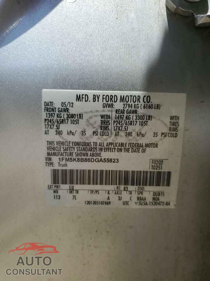 FORD EXPLORER 2013 - 1FM5K8B86DGA55823