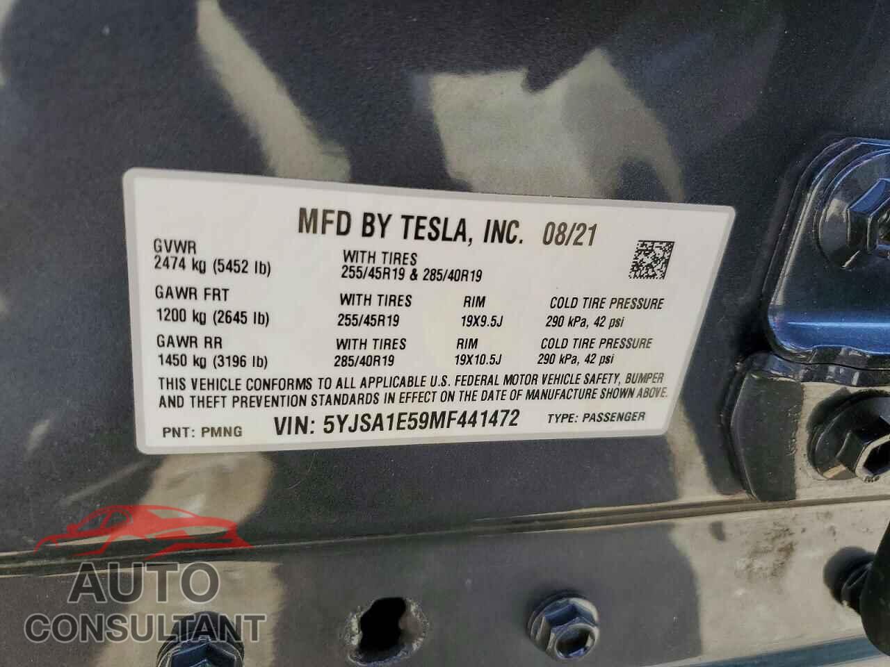 TESLA MODEL S 2021 - 5YJSA1E59MF441472