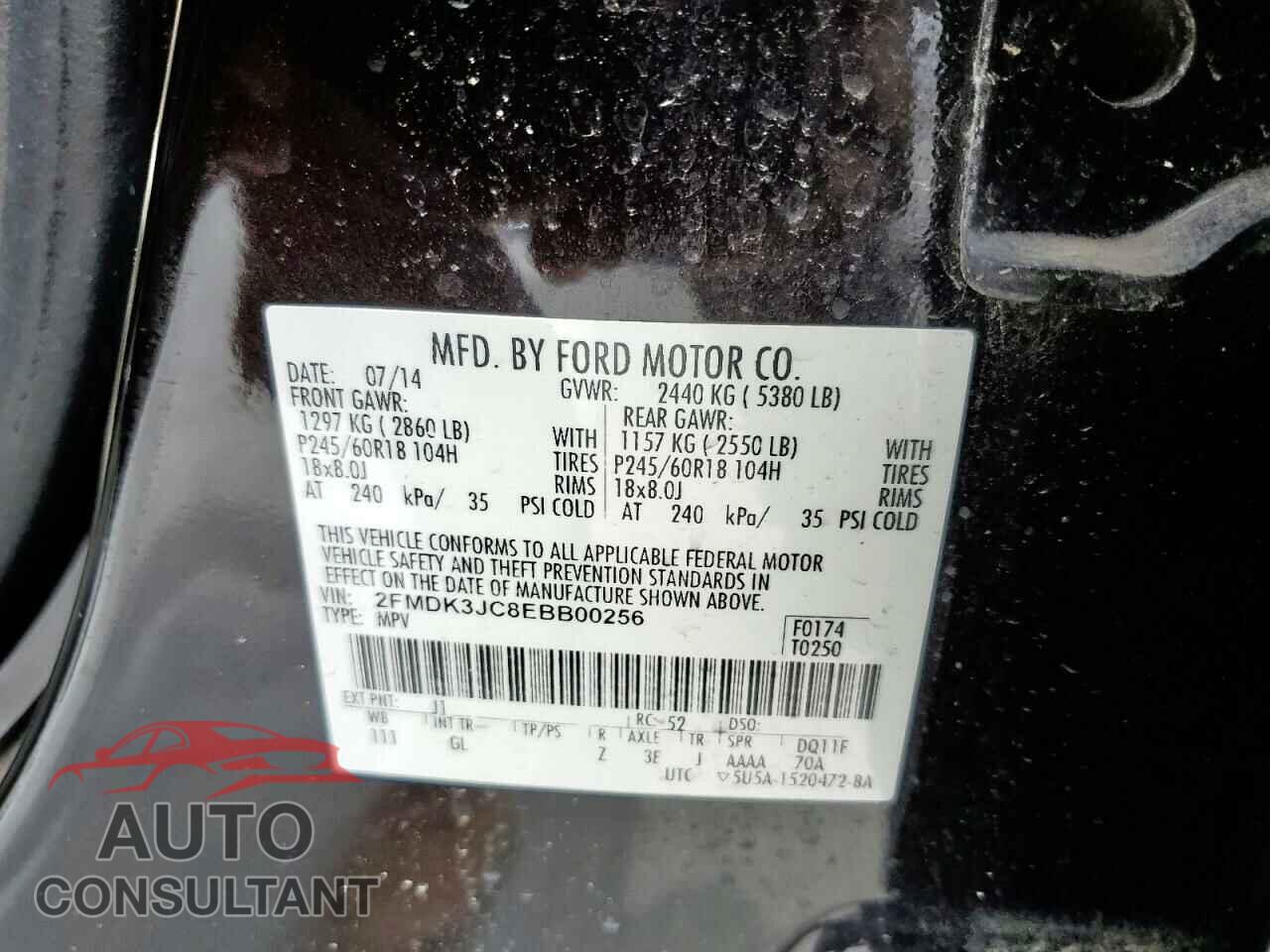 FORD EDGE 2014 - 2FMDK3JC8EBB00256