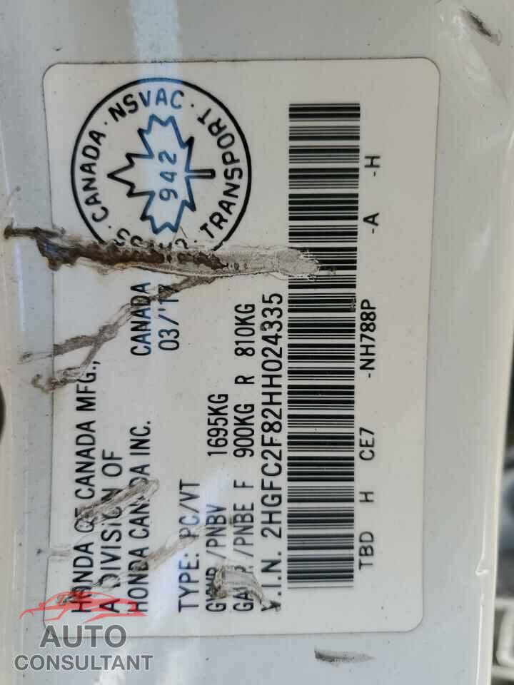 HONDA CIVIC 2017 - 2HGFC2F82HH024335